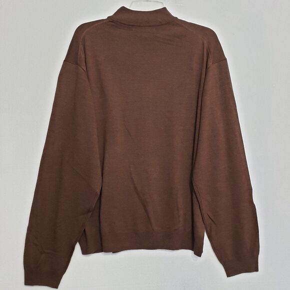 Pronto-Uomo Men's XL 100% Merino Extra Fine Wool Mock Neck Sweater - Picture 2 of 8